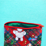 Christmas Hippo, Knitting Notion Pouch