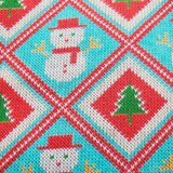 Knit Print Snowmen and Christmas Trees, small project bag