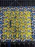 Blue and Yellow Feathers- Fabric Destash 26" Wide X 40" Tall