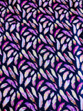 Purple Feathers-Fabric Destash 26" Wide X 40" Tall