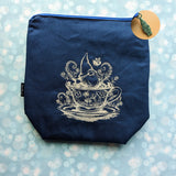 Gnome in a teacup, small zipper Bag