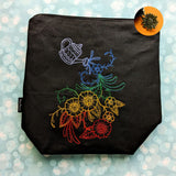 Rainbow Flower Pot, small zipper Bag