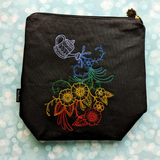 Rainbow Flower Pot, small zipper Bag