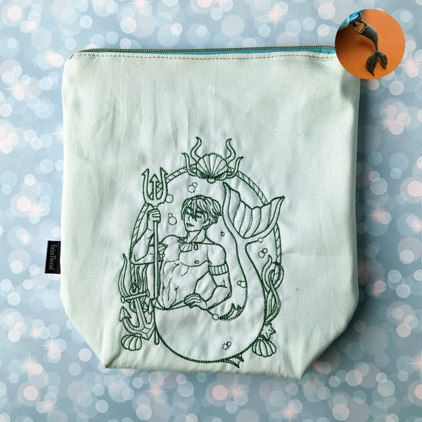 Merman Cameo, Mermaid, small zipper Bag