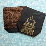 Drink coffee read books dismantle systems of oppression, small zipper Bag