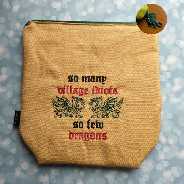 So many village idiots, so few dragons, small zipper Bag