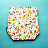 Pastel Rainbow Cartoon, small project bag