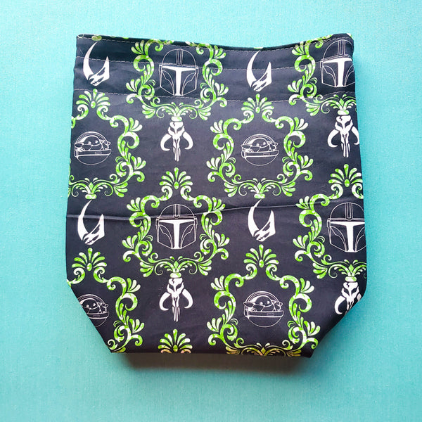 Baby Alien Damask, small project bag