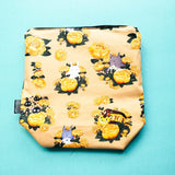 Gold Floral Studio Anime, small zipper bag