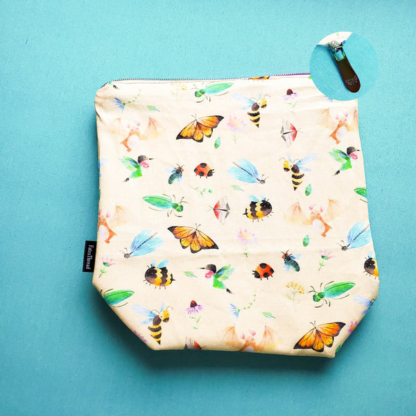 Pollinators, small zipper bag