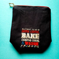 Bake Christmas Cookies and watch, small zipper bag