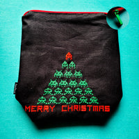 Merry Christmas Invaders, small zipper bag