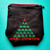 Merry Christmas Invaders, small zipper bag