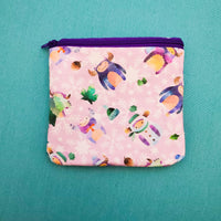 Purple Watercolor Yeti snow flakes, zipper pouch