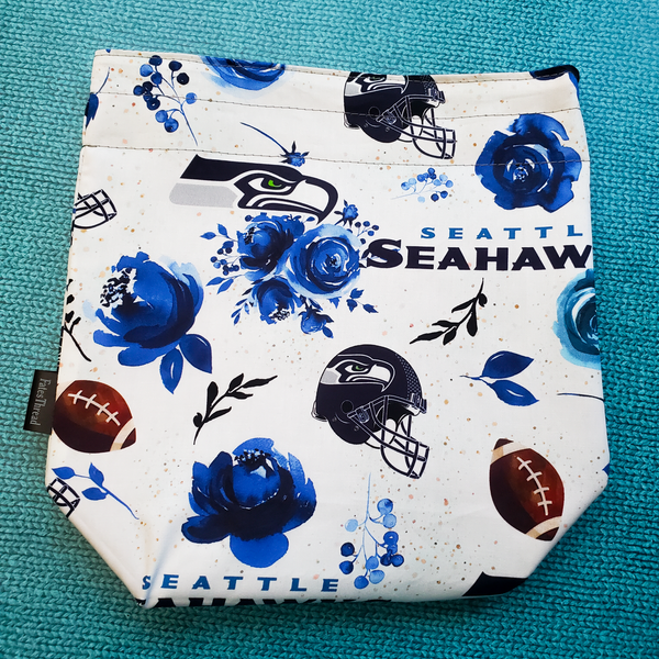Floral Seattle Football, Small Project Bag