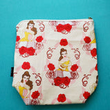 Belle and books, small zipper bag