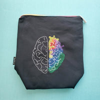 Rainbow Brain, small zipper bag
