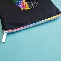 Rainbow Brain, small zipper bag
