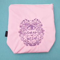 Look up and Get Lost Pink, Small zipper Bag