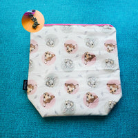 Deer and bunny movie, small zipper bag