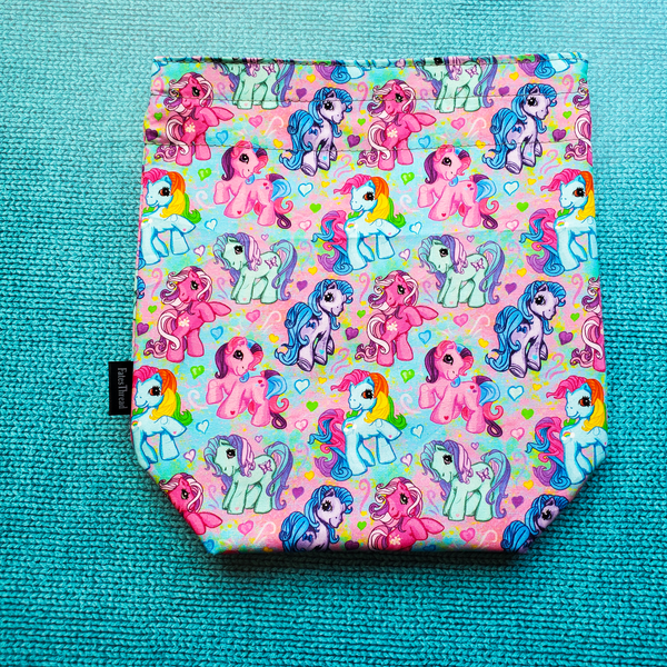 Classic Ponies on Pastel, MLP, small project bag