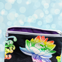 Floral rainbow Skulls, zipper pouch