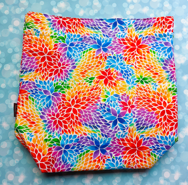 Rainbow Petals, medium project bag
