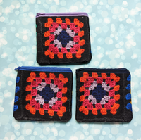 Granny Squares Crochet, zipper pouch