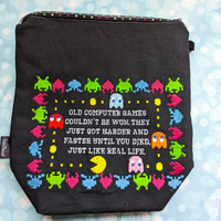 Old computer games couldn't be won,  small zipper bag