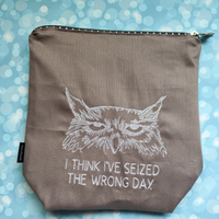 I think I've seized the wrong day, owl, small zipper Bag