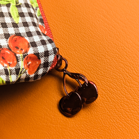 Gingham Cherries, small zipper Bag