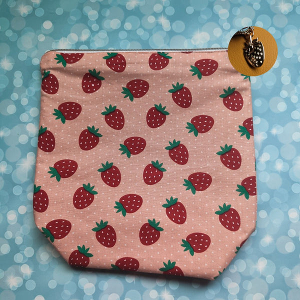 Strawberries, small zipper Bag