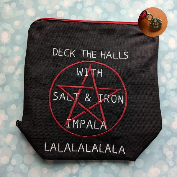 Deck the Halls with Salt and Iron, Supernatural, small zipper Bag