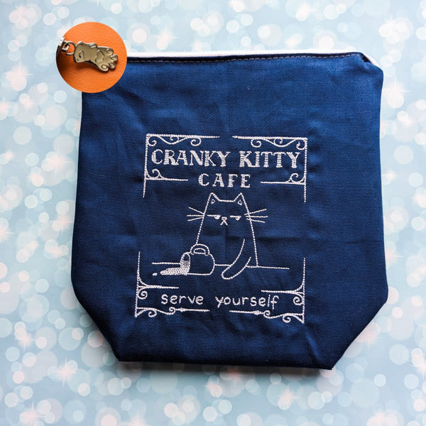 Cranky Kitty Cafe, small zipper Bag