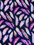Purple Feathers-Fabric Destash 26" Wide X 40" Tall