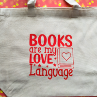 Books are my love language, Wide Tote Bag