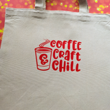 Coffee Craft & Chill, Tall Tote Bag