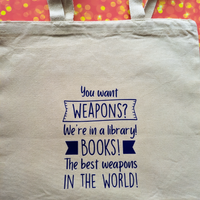 You want weapons? We're in a library!, Doctor, Tall Tote Bag