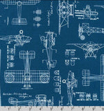 Plane blueprint, small project bag