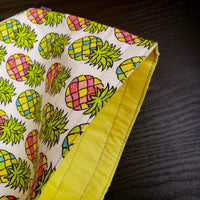 Pineapple flannel bag, small project bag