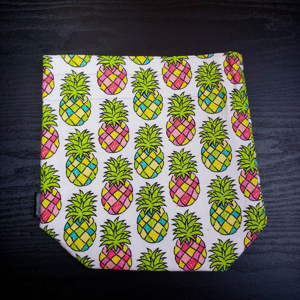 Pineapple flannel bag, small project bag