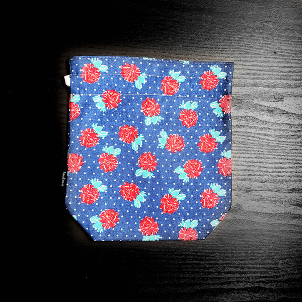 Floral bag, small project bag