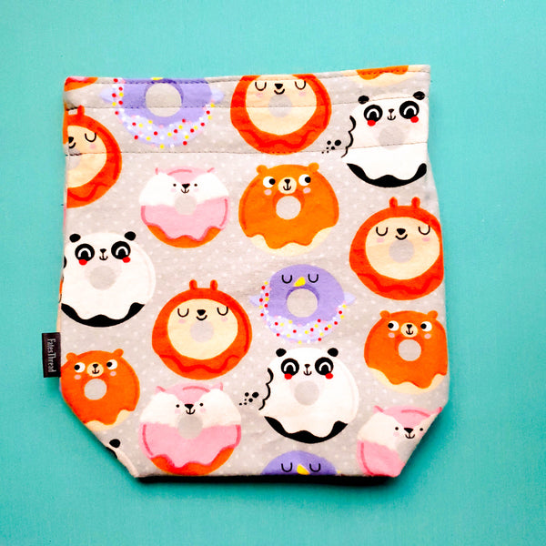 Animal Donuts, small project bag