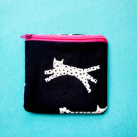 Cat pouch, polka dot Knitting Notion Pouch