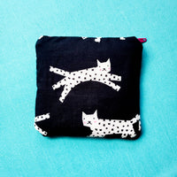 Cat pouch, polka dot Knitting Notion Pouch