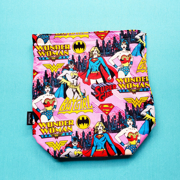 Super hero Knitting Project Bag, small project bag