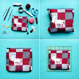 Squirrel and Moose Knitting Notion Pouch, zipper pouch