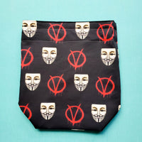 Guy Fawkes bag, Vendetta, small project bag