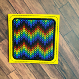 Rainbow Knit Chevron, Coaster