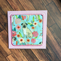 Floral Pug, Coaster